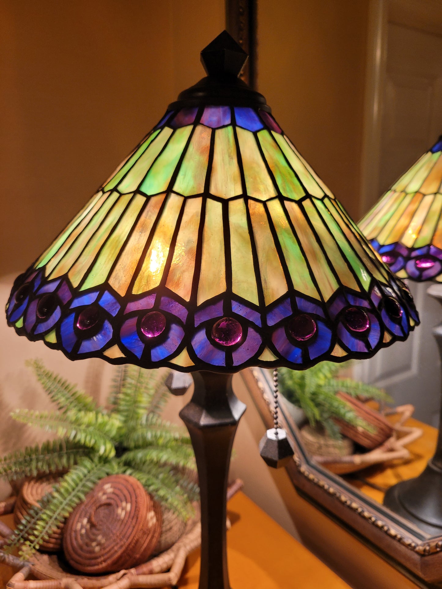 Vintage Stained Glass Lamp