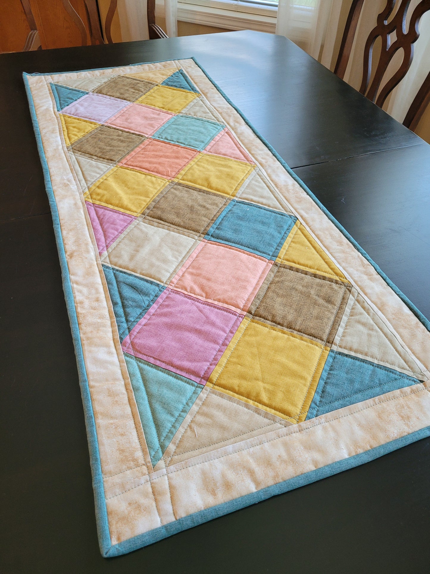 Handmade Modern Pastels Table Runner