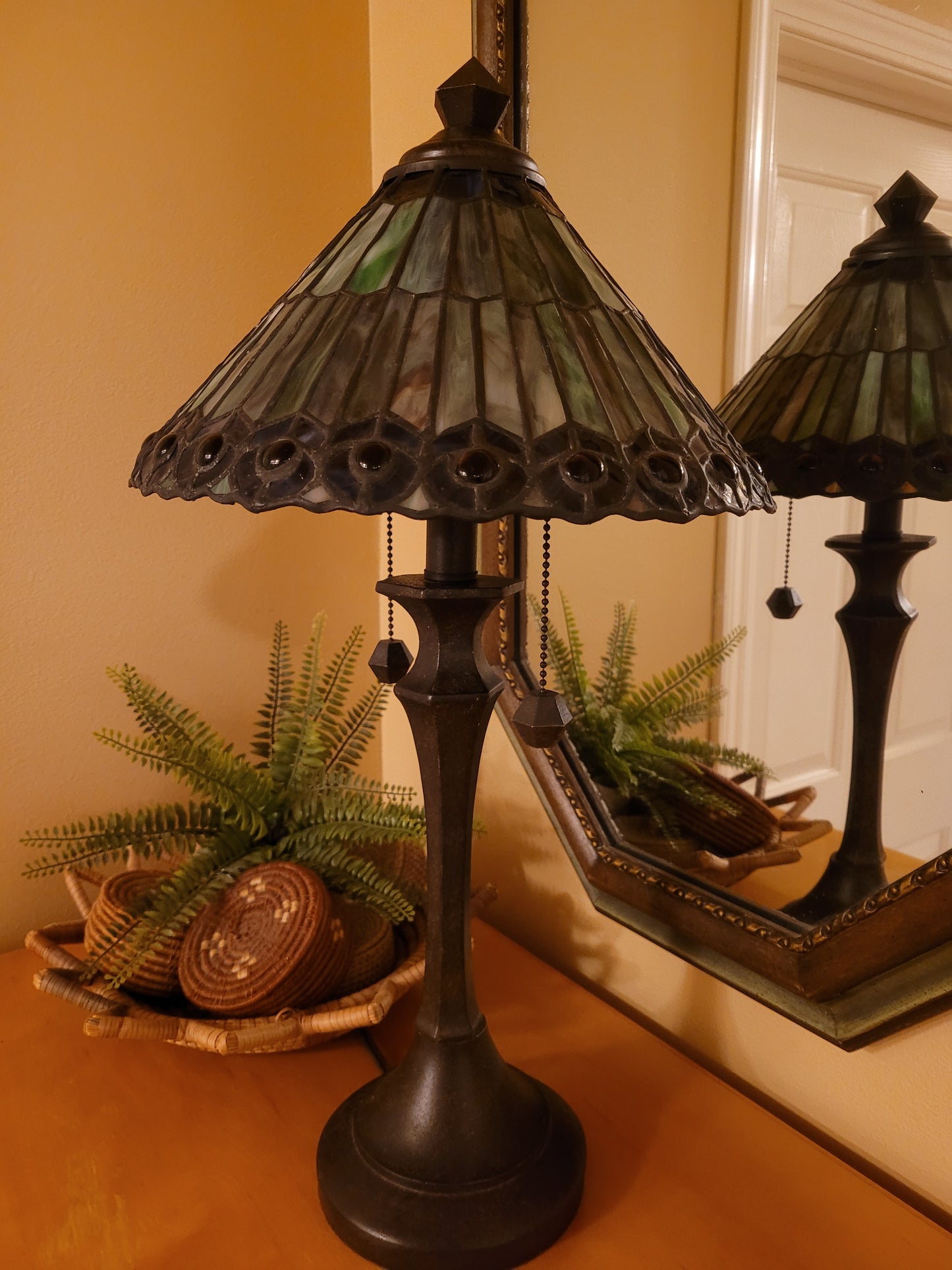 Vintage Stained Glass Lamp