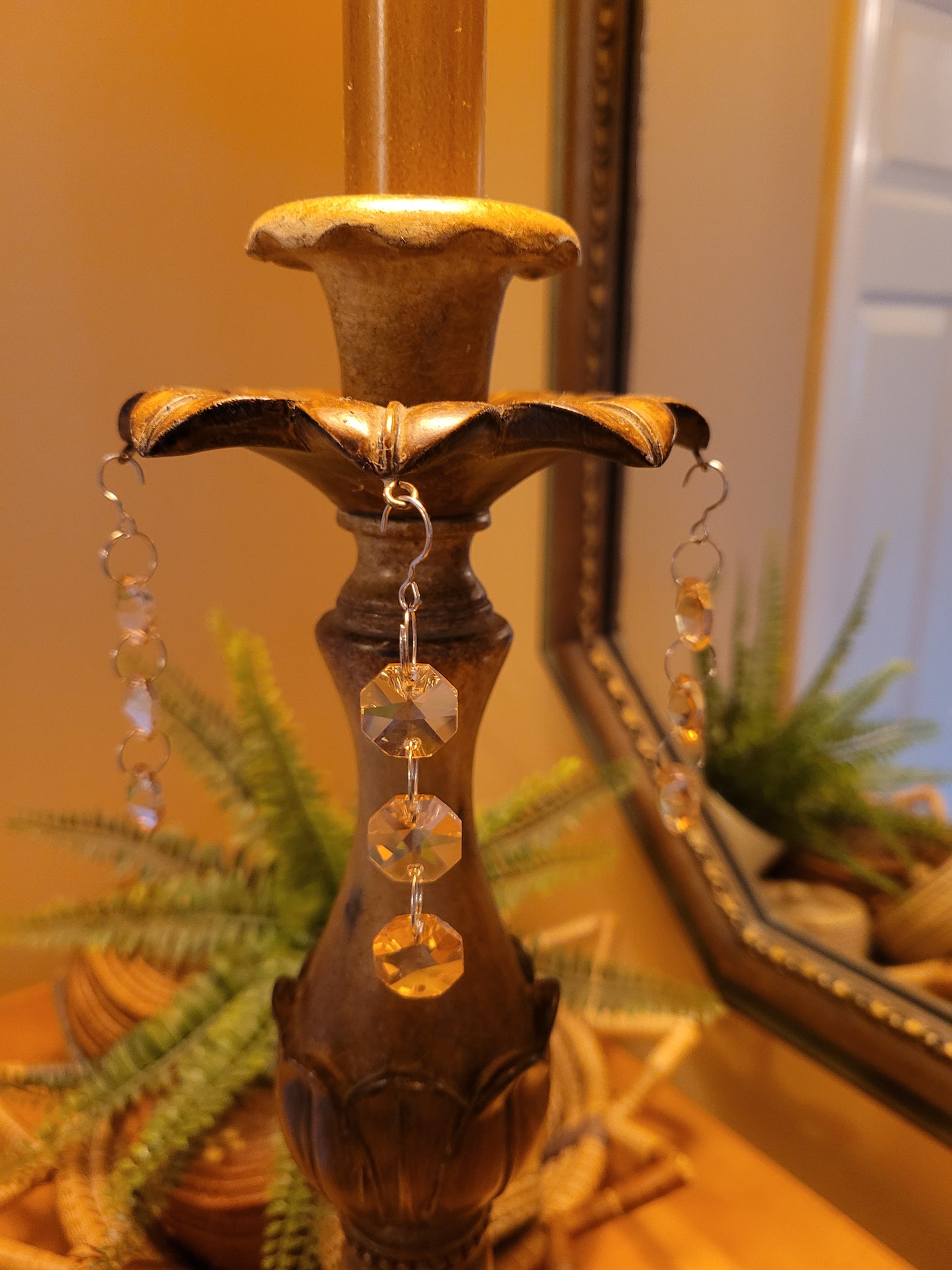 Vintage console lamp with fringed shade