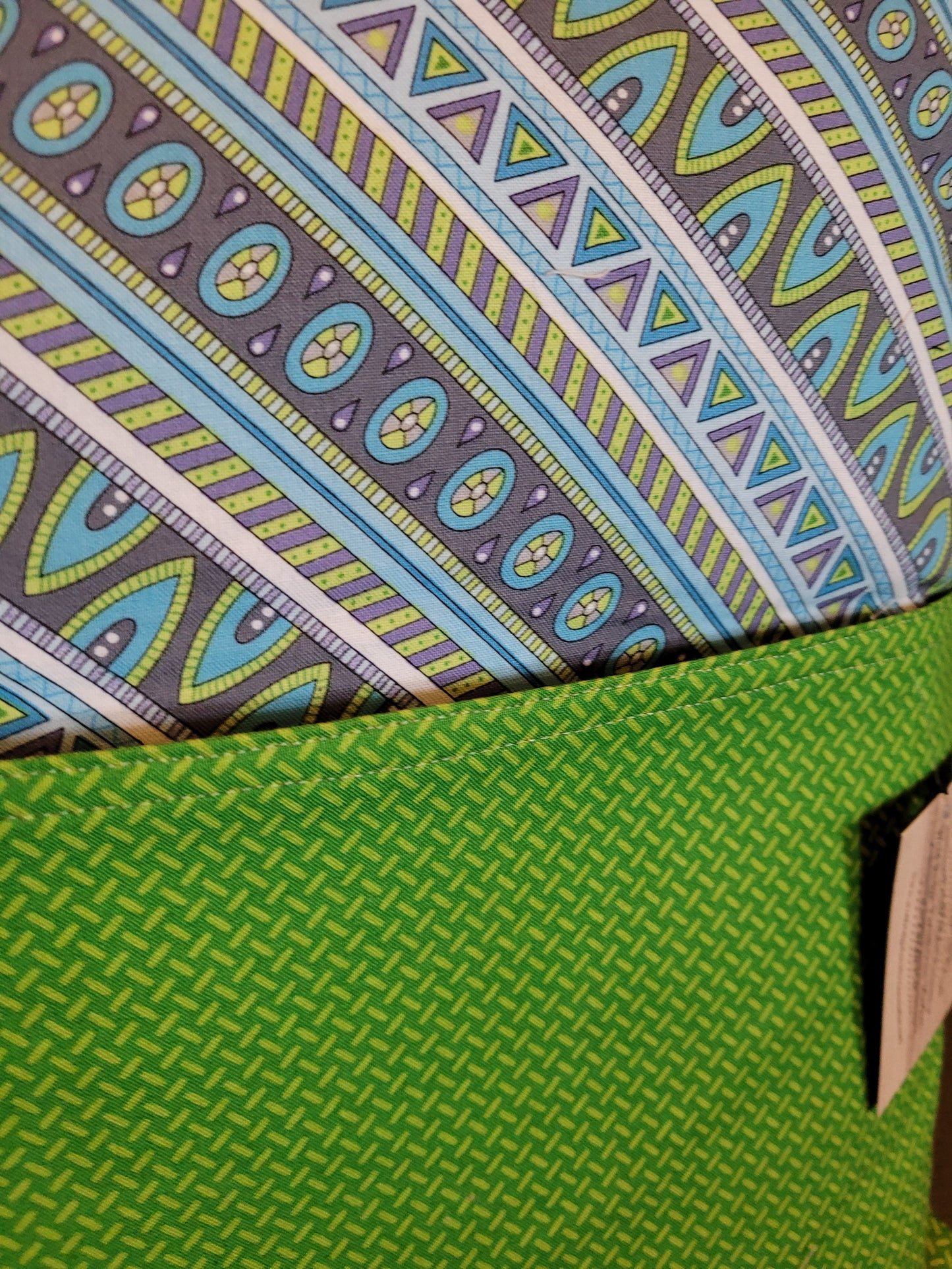 Blue and Green Striped Reading Pillow