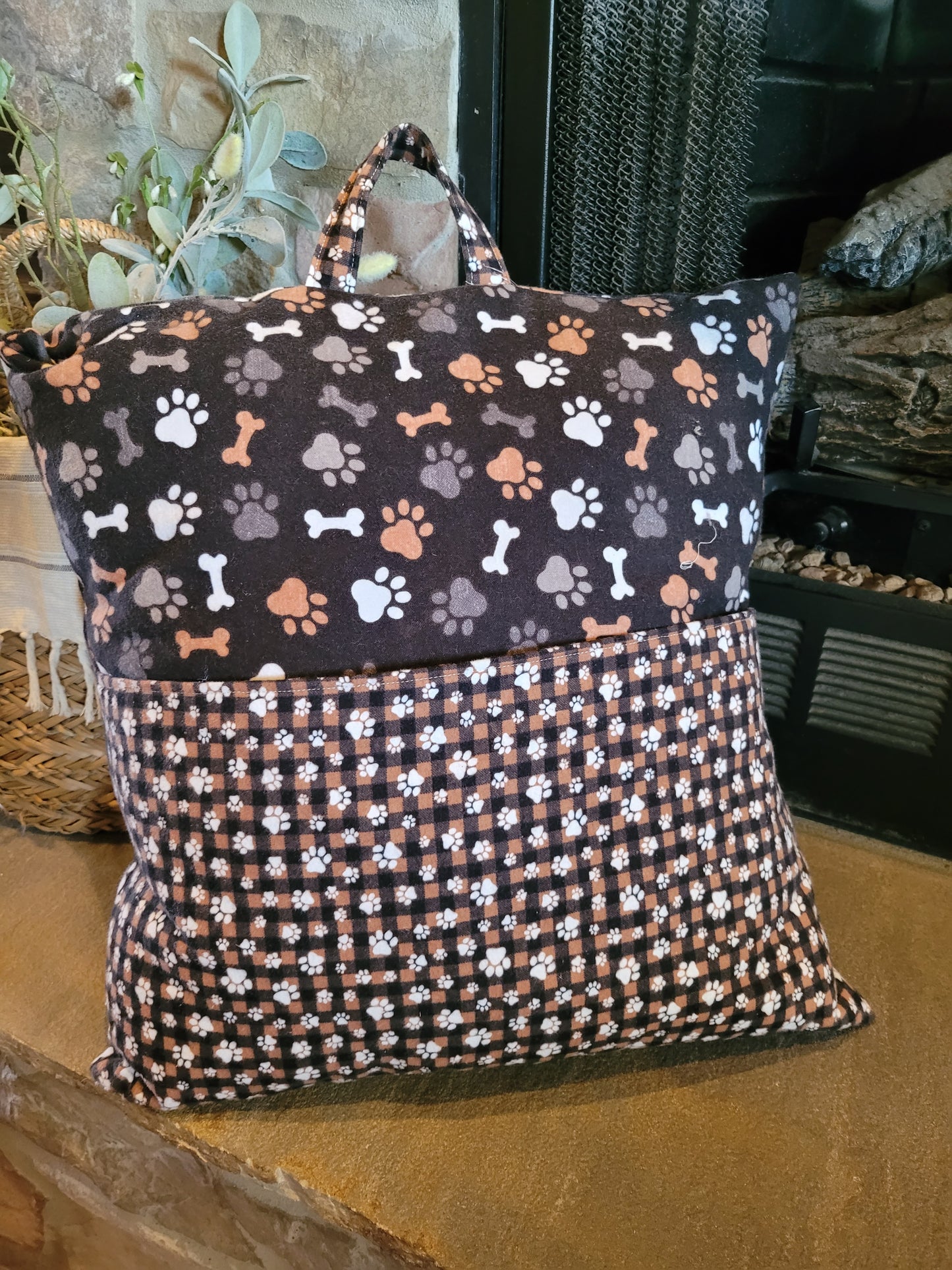 Paw Print Reading Pocket Pillow