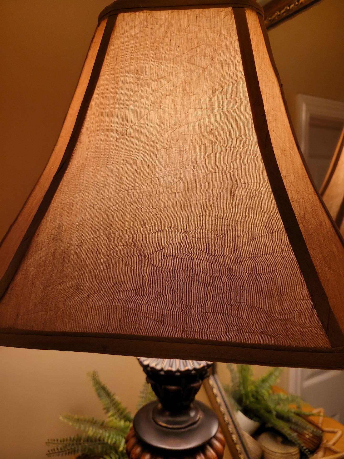 Vintage Bronze and Wood Pedestal Lamp
