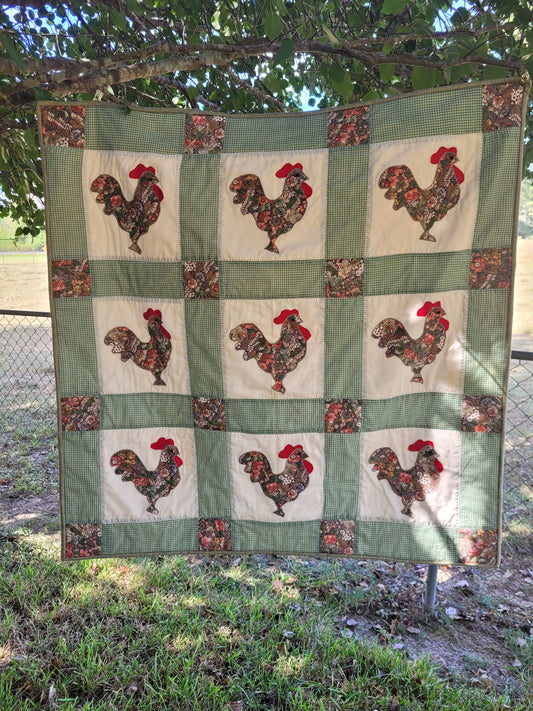 Vintage Style Chicken Quilt
