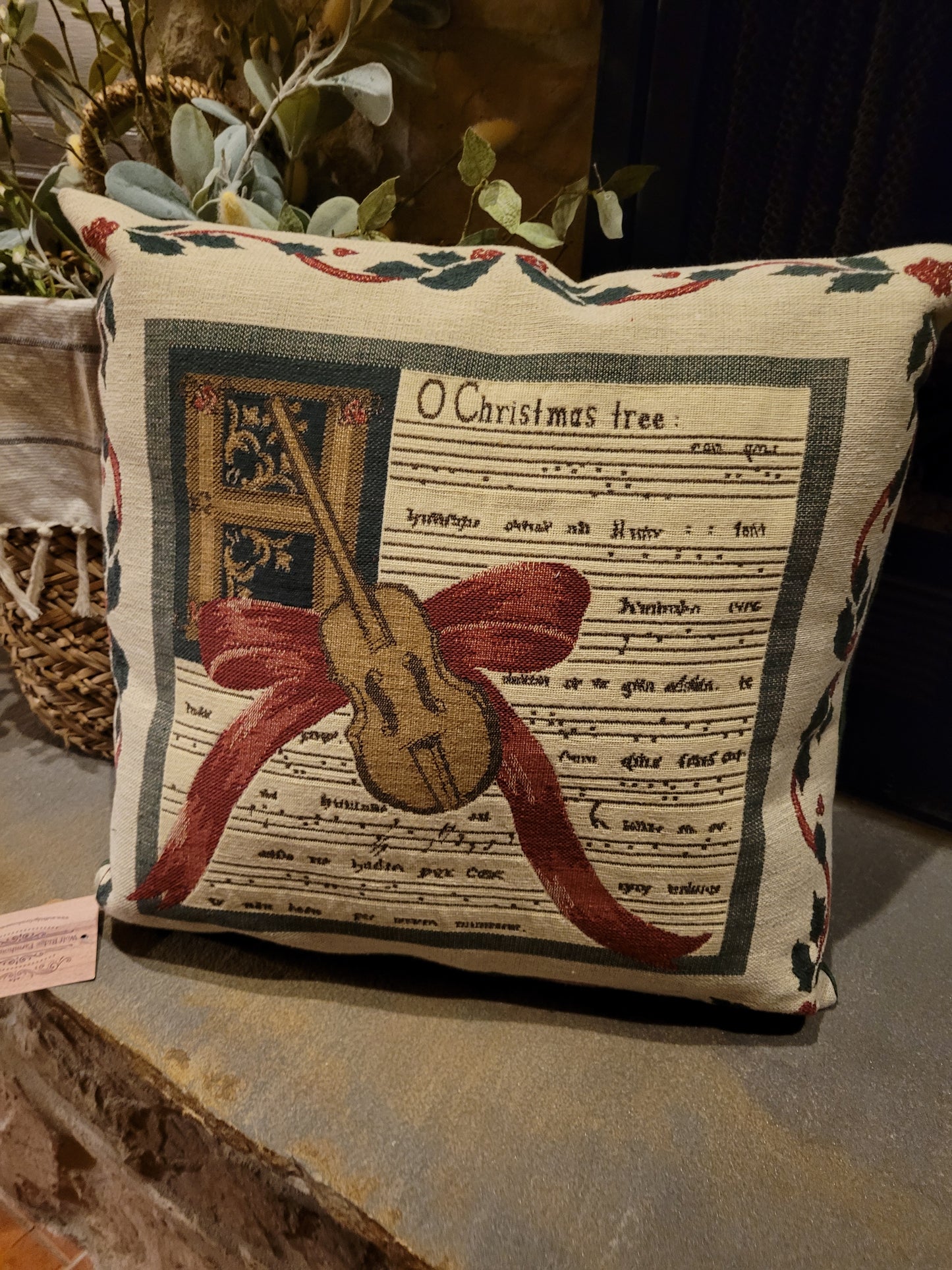 O Christmas Tree Vintage Tapestry Pillow