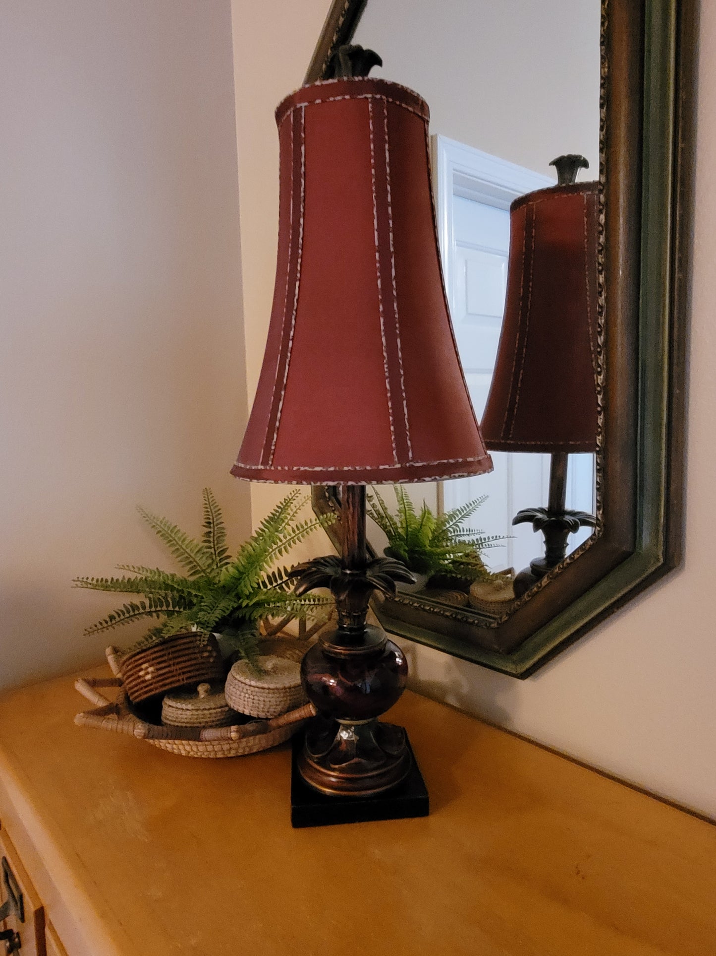 Vintage Lamp with Red Accents