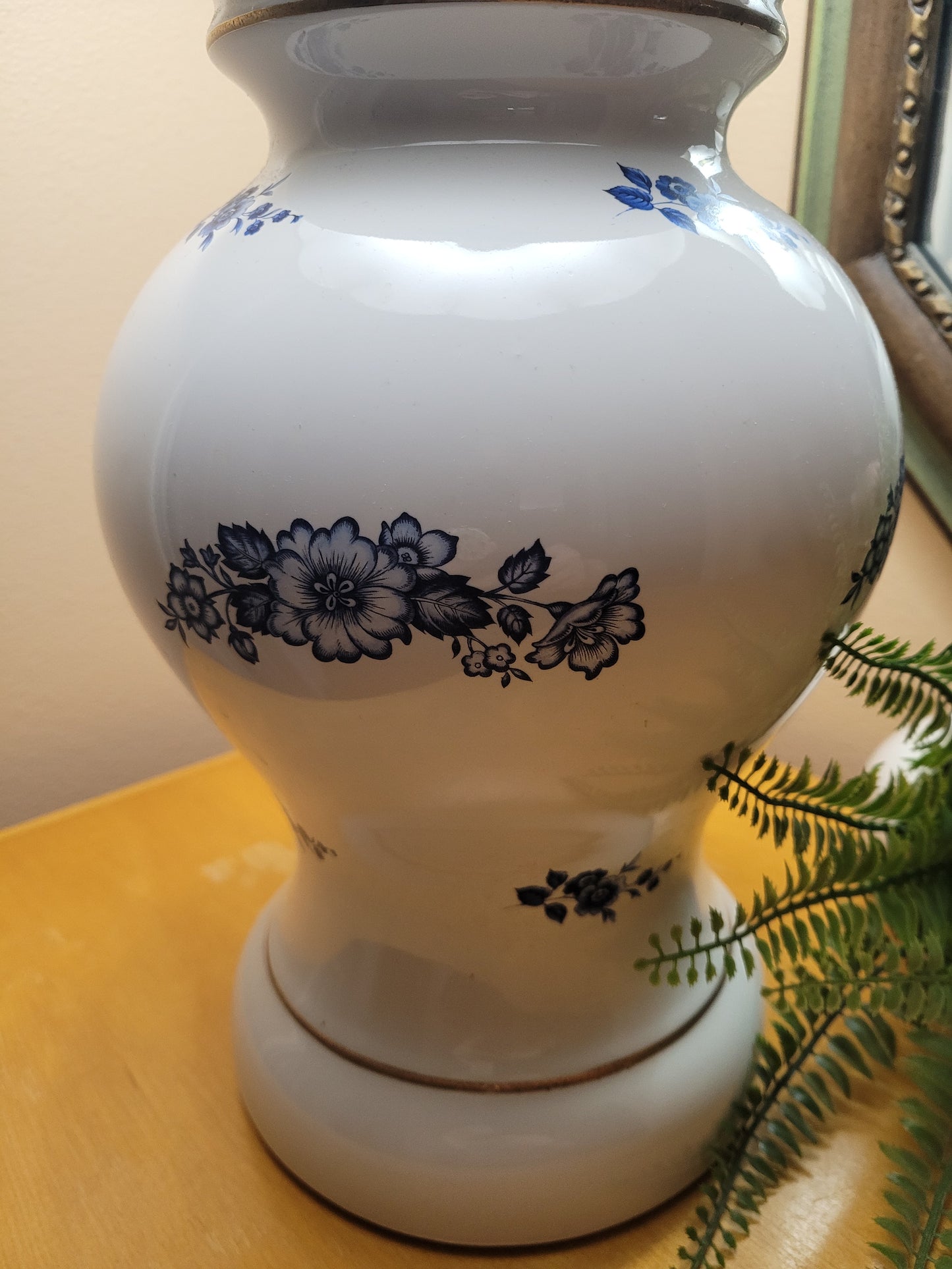 Vintage Blue and White Lamp