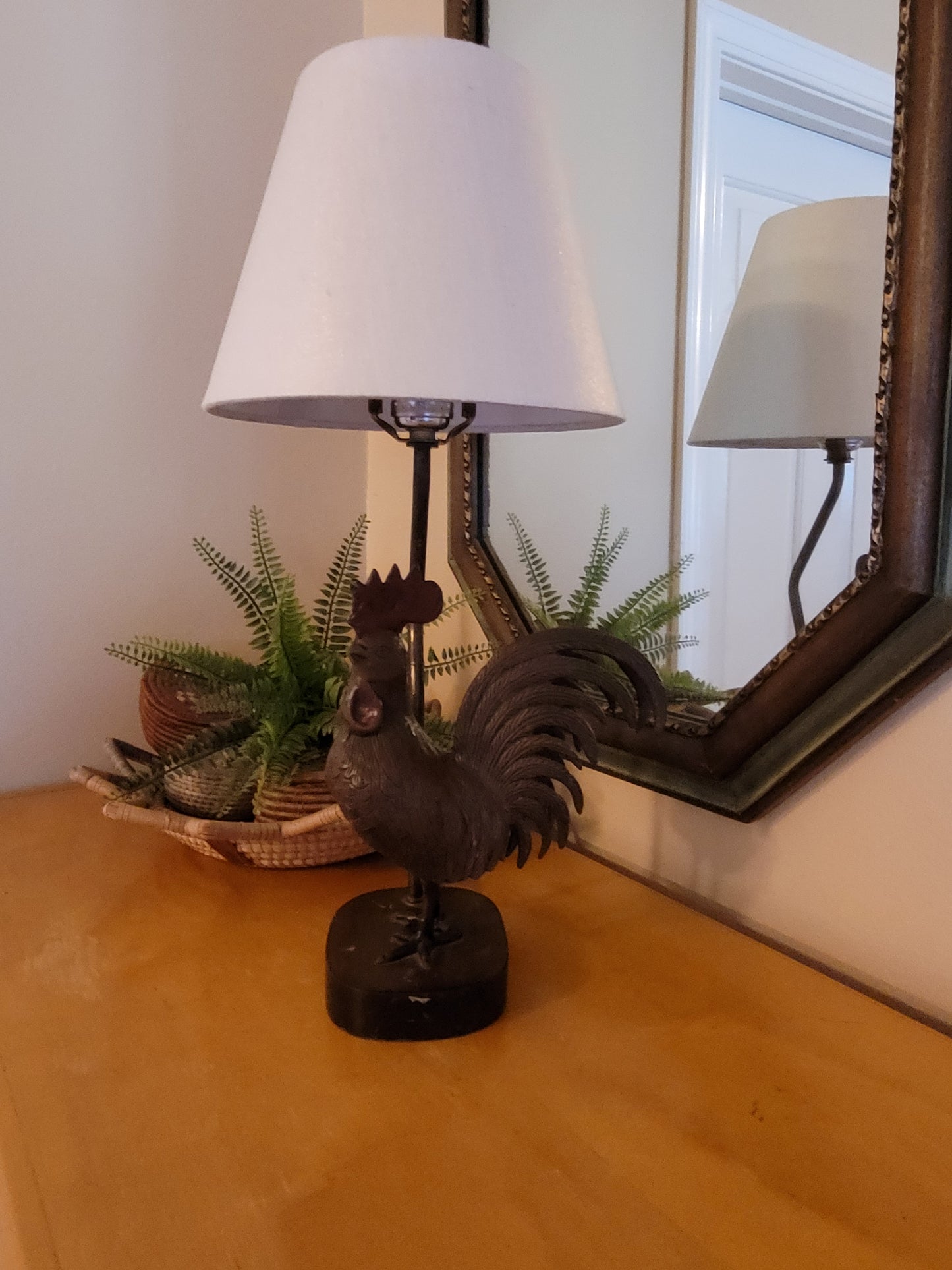 Vintage Signed Frederick Cooper Rooster Lamp