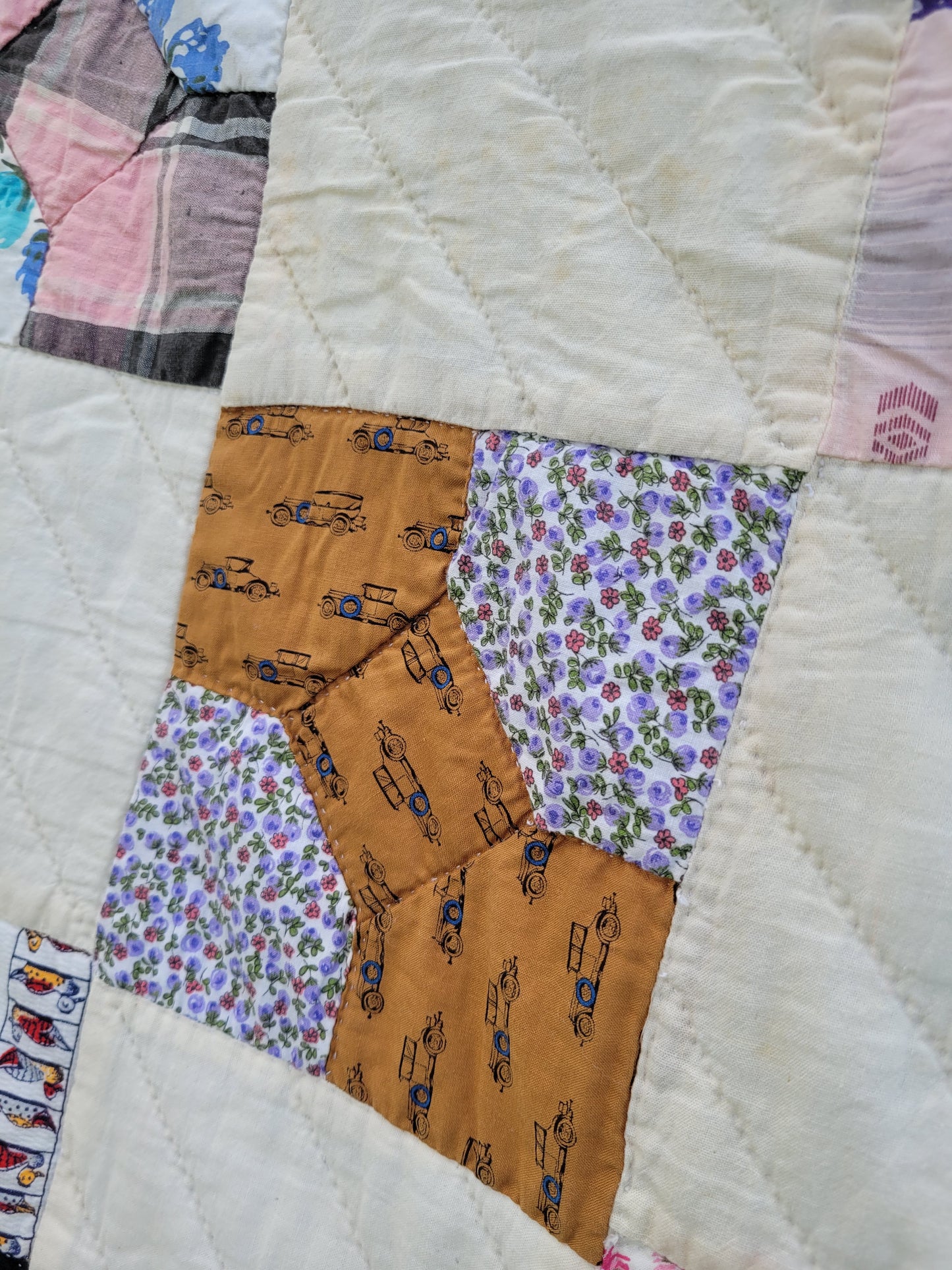 Hand-Quilted Antique Bowtie Quilt
