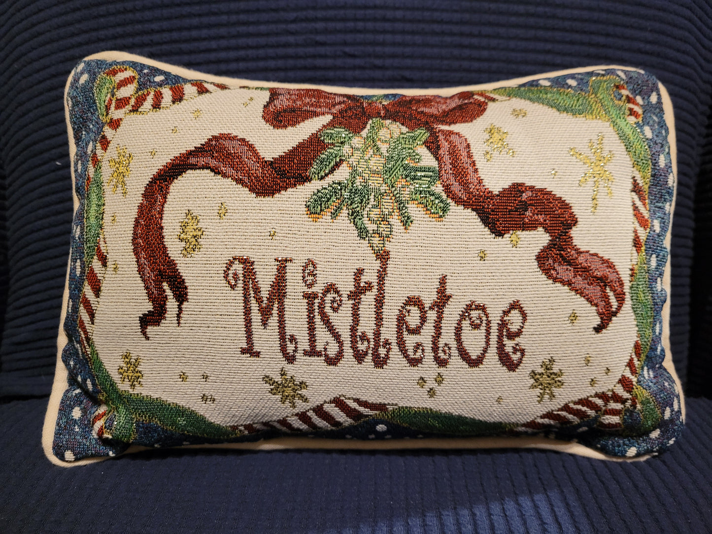 Vintage Christmas Tapestry Pillow