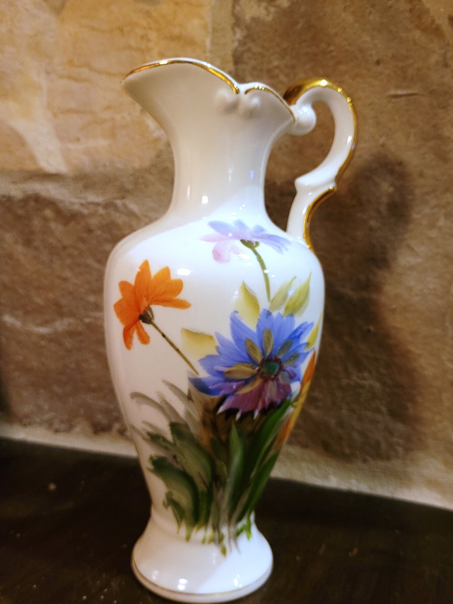 Vintage Porcelain Floral Pitcher