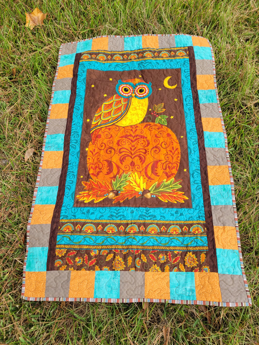Fall Owl Quilted Throw