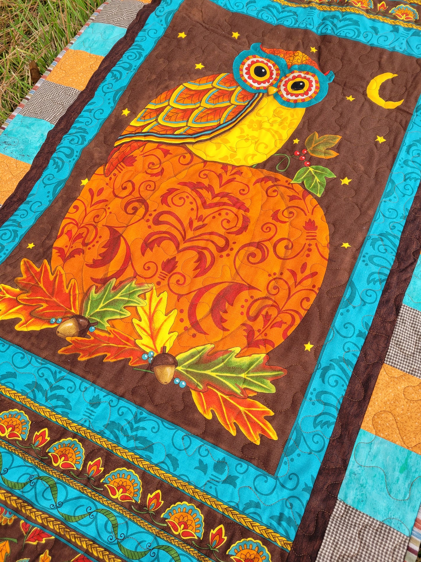 Fall Owl Quilted Throw