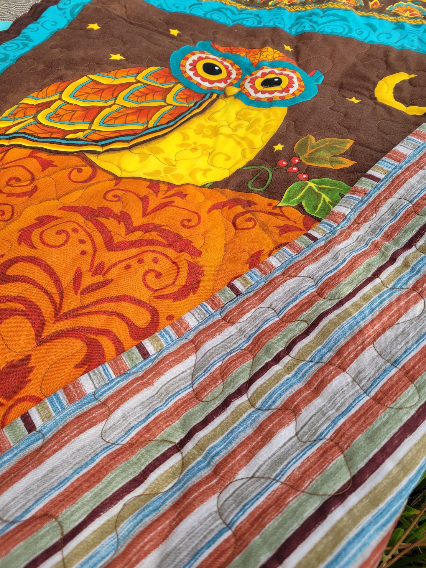 Fall Owl Quilted Throw