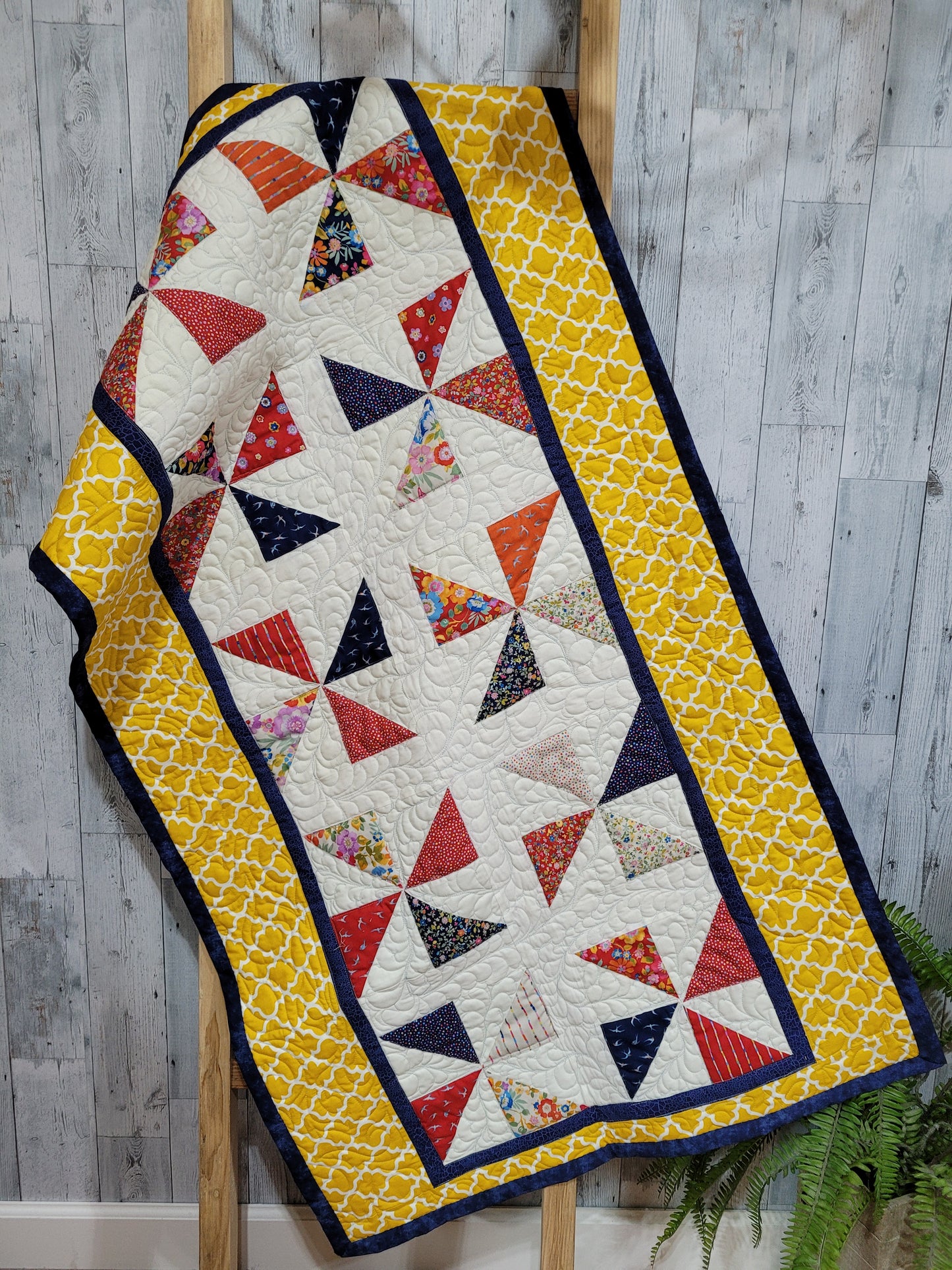 Pinwheels Galore Quilted Throw