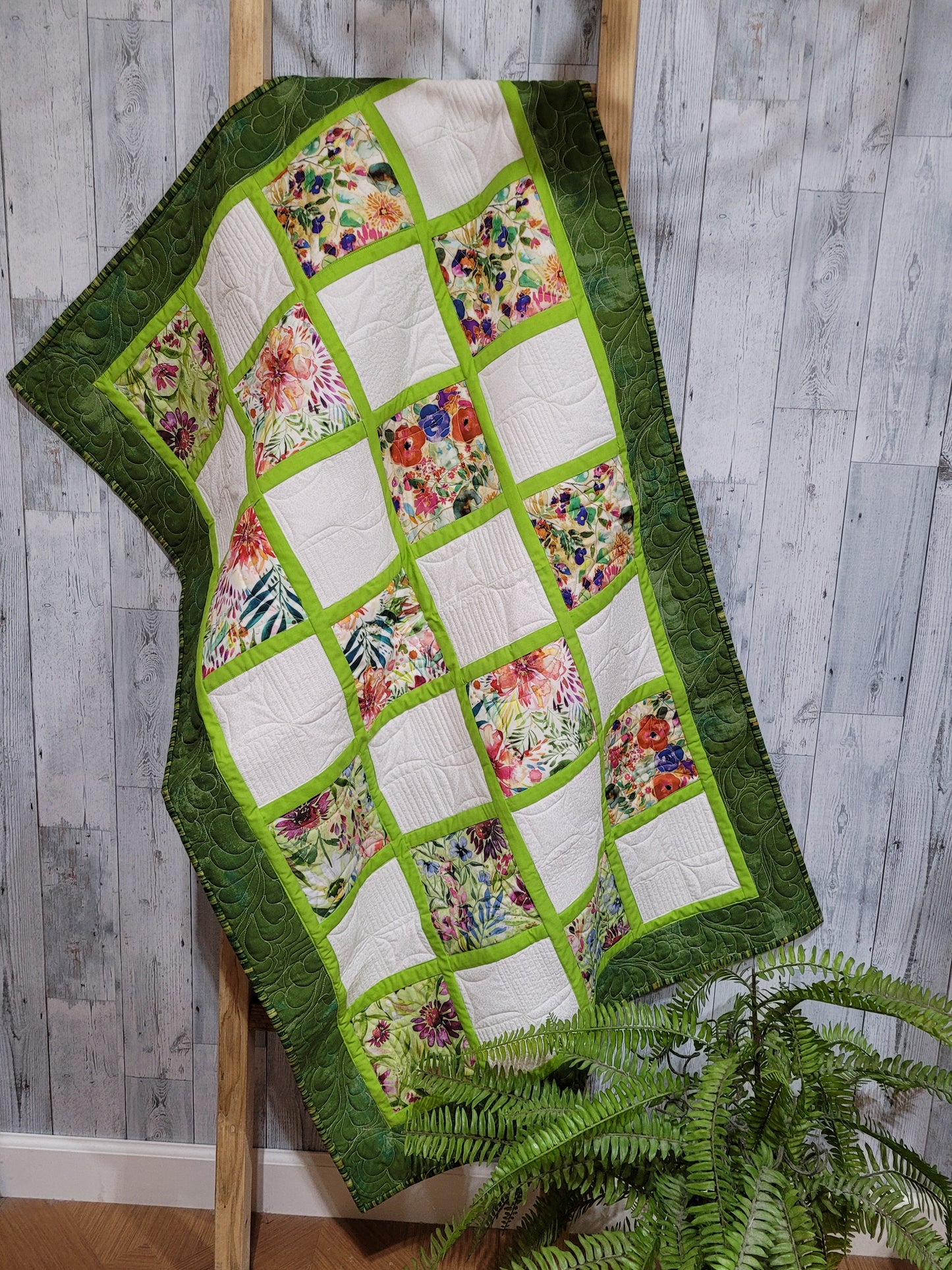 Lovely Floral Quilted Throw