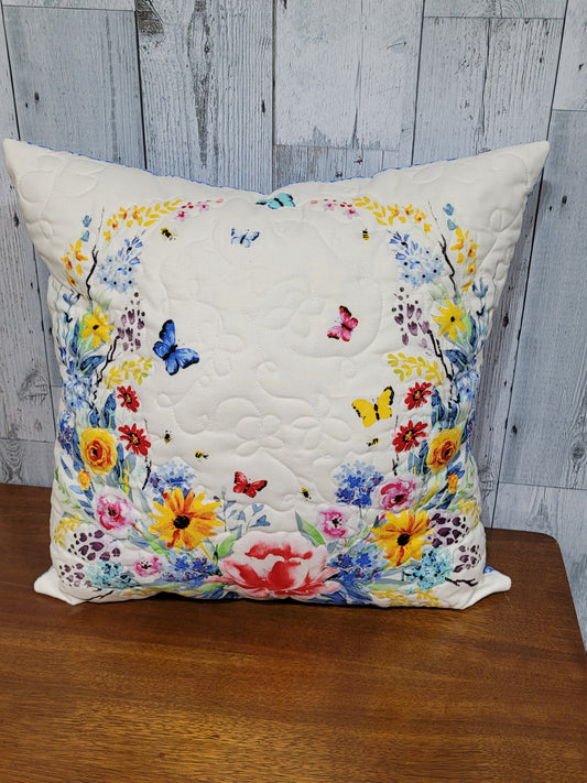 Floral Wreath Throw Pillow