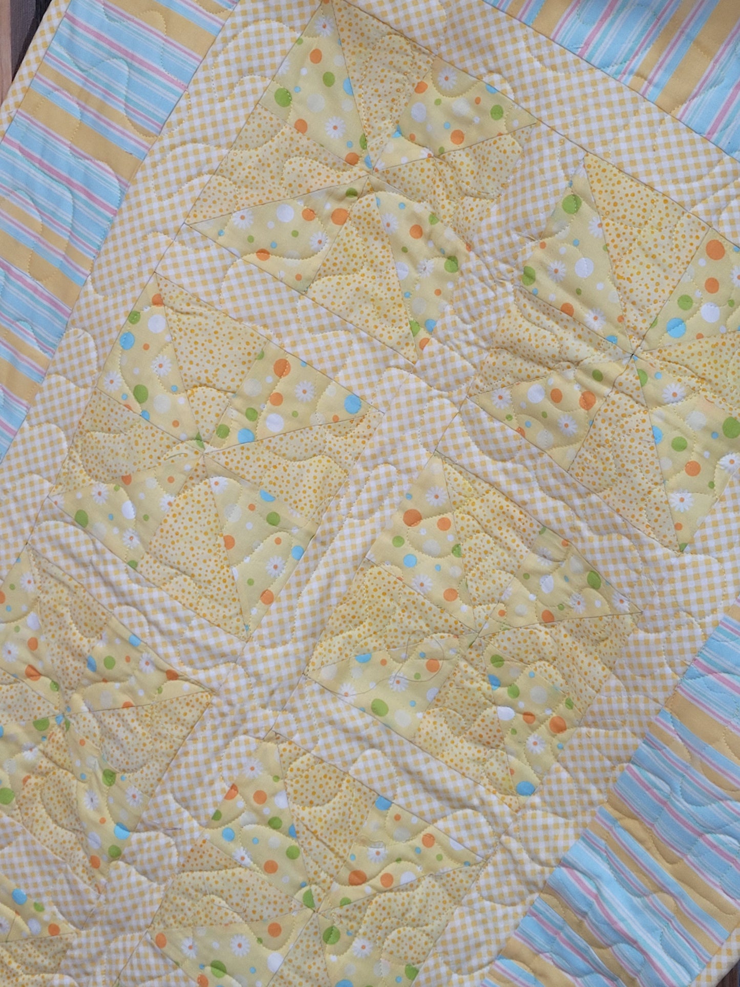 Sunny Pinwheels Baby Quilt