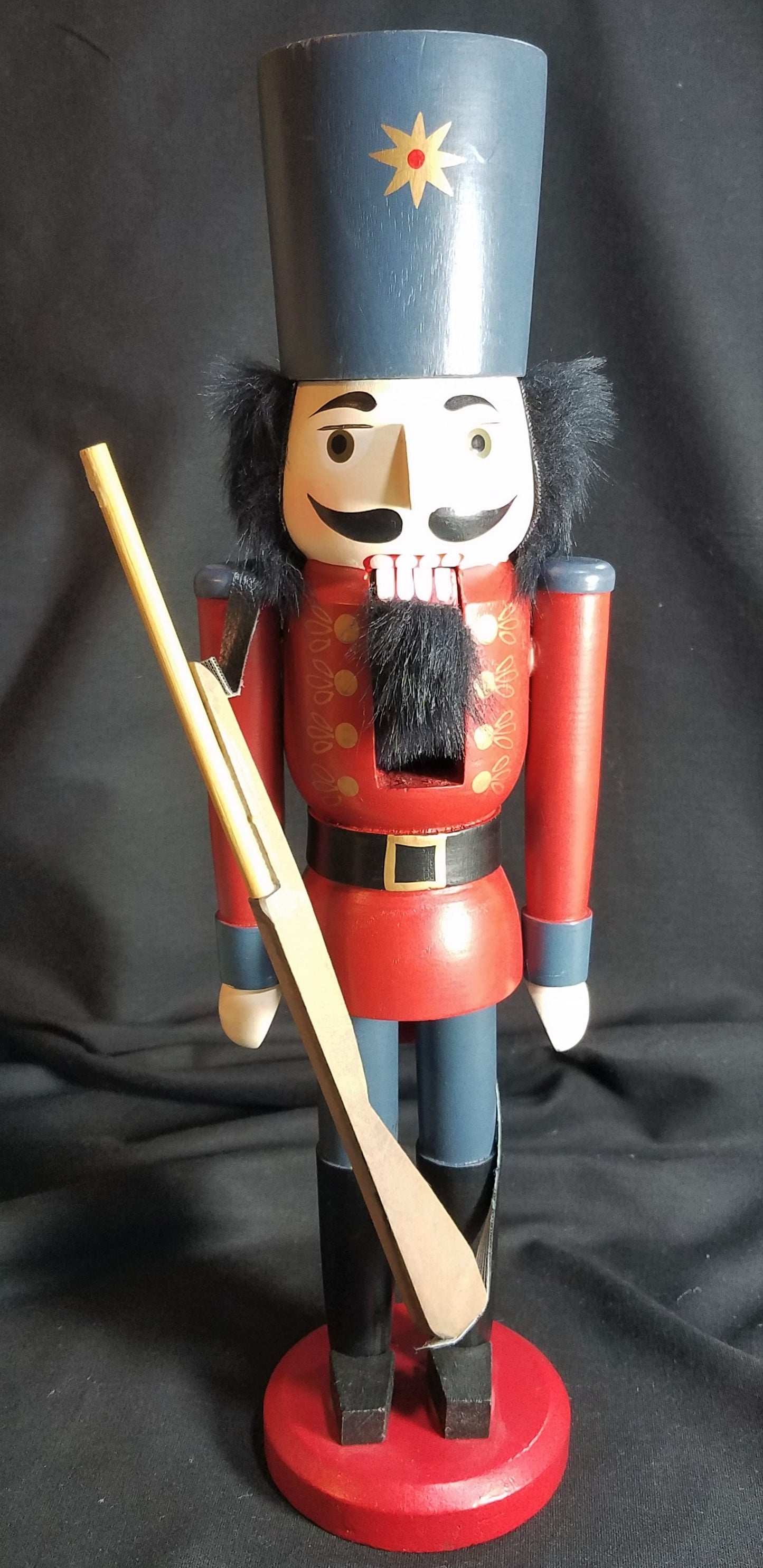 Vintage 14" Hand-Painted Nutcracker Soldier with Rifle