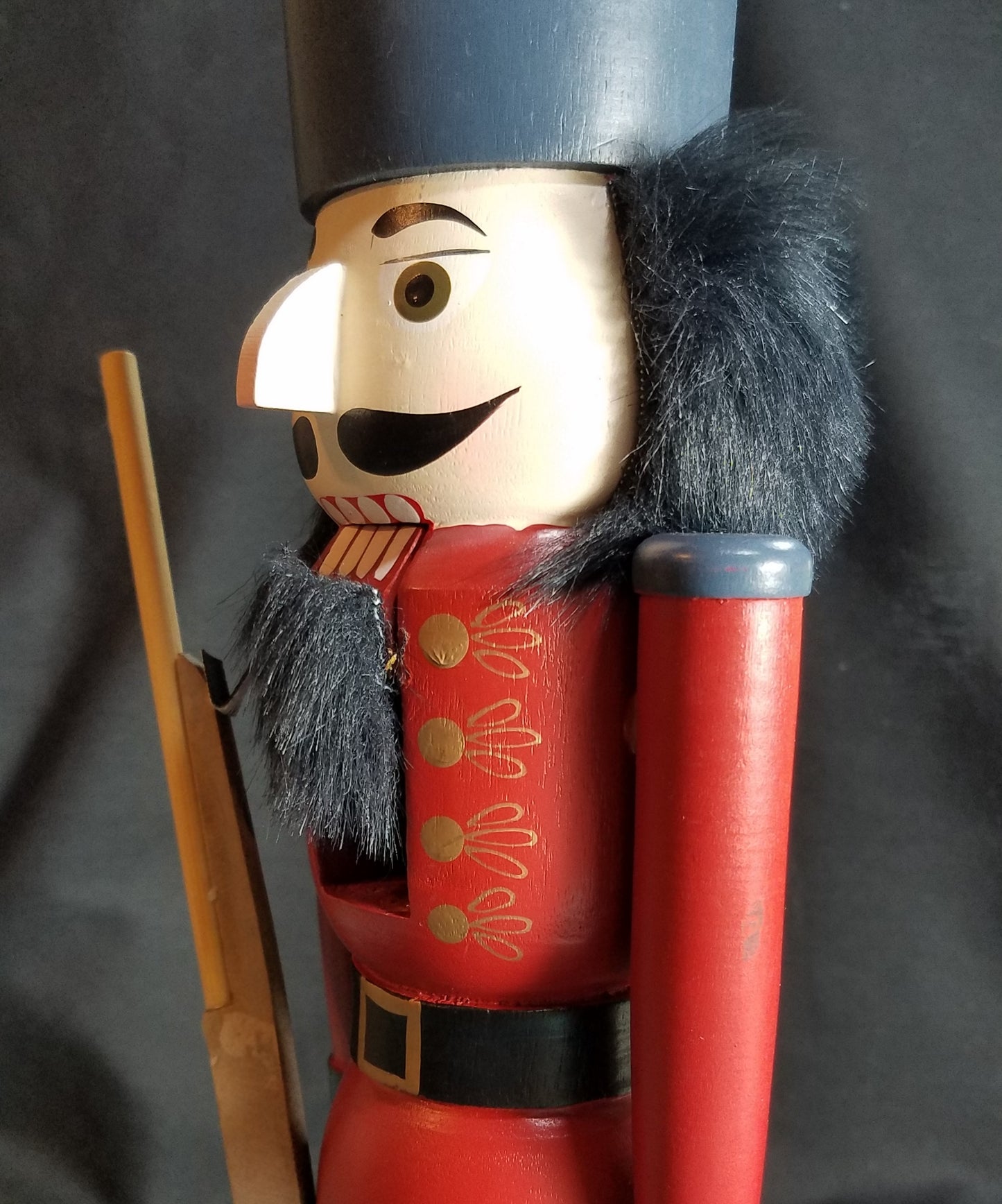 Vintage 14" Hand-Painted Nutcracker Soldier with Rifle