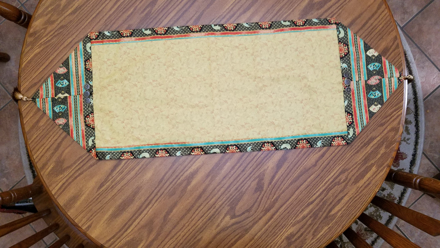 New! Tasseled Oriental-Inspired Table Runner