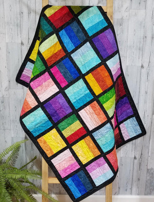 New! Stained Glass Quilted Throw